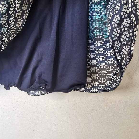 Max Studio Shirred Flowy Midi Lined Dress Blue Teal Size‎ M Medium - Picture 9 of 12